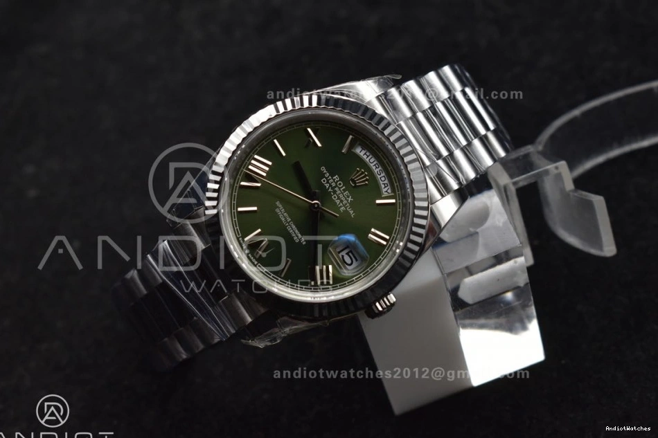 Date 1:1 VR3255 Refined Green (Gain THBF Weight) Day Edition 662 President Dial 40 Bracelet 228239 on Roman SS Best 1223